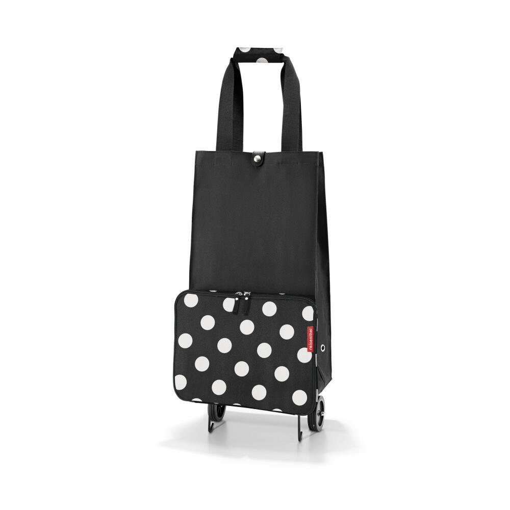 reisenthel foldabletrolley, Einkaufstrolley faltbar, Einkaufstasche, Dots White, 30 L, HK7073