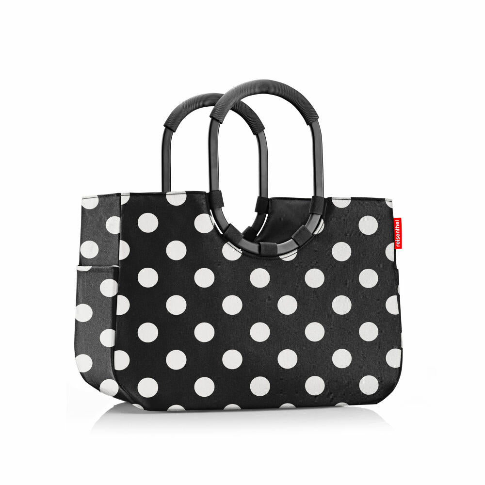 reisenthel loopshopper L, Einkaufstasche, Tragetasche, Tasche, Frame Dots White, 25 L, OR7072