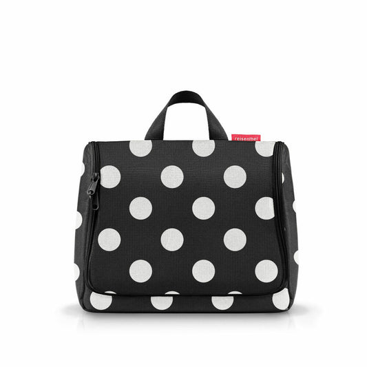 reisenthel toiletbag XL, Kulturbeutel, Kosmetiktasche, Kulturtasche, Dots White, 4 L, WO7073