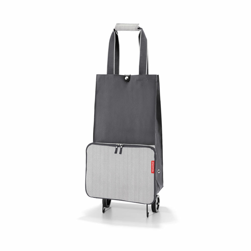 reisenthel foldabletrolley, Einkaufstrolley faltbar, Einkaufstasche, Herringbone Grey, 30 L, HK7074