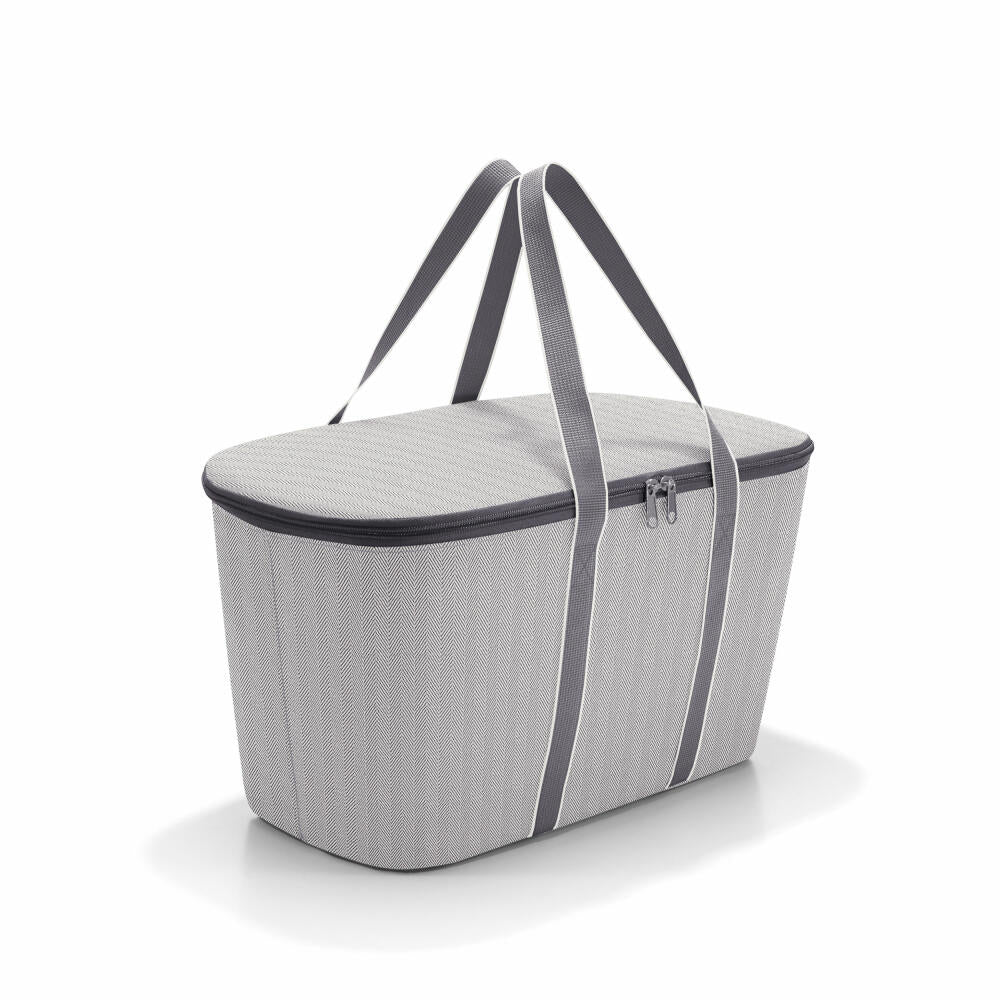 reisenthel coolerbag, Kühltasche, Isolierte Tasche, Thermotasche, Herringbone Grey, 20 L, UH7074