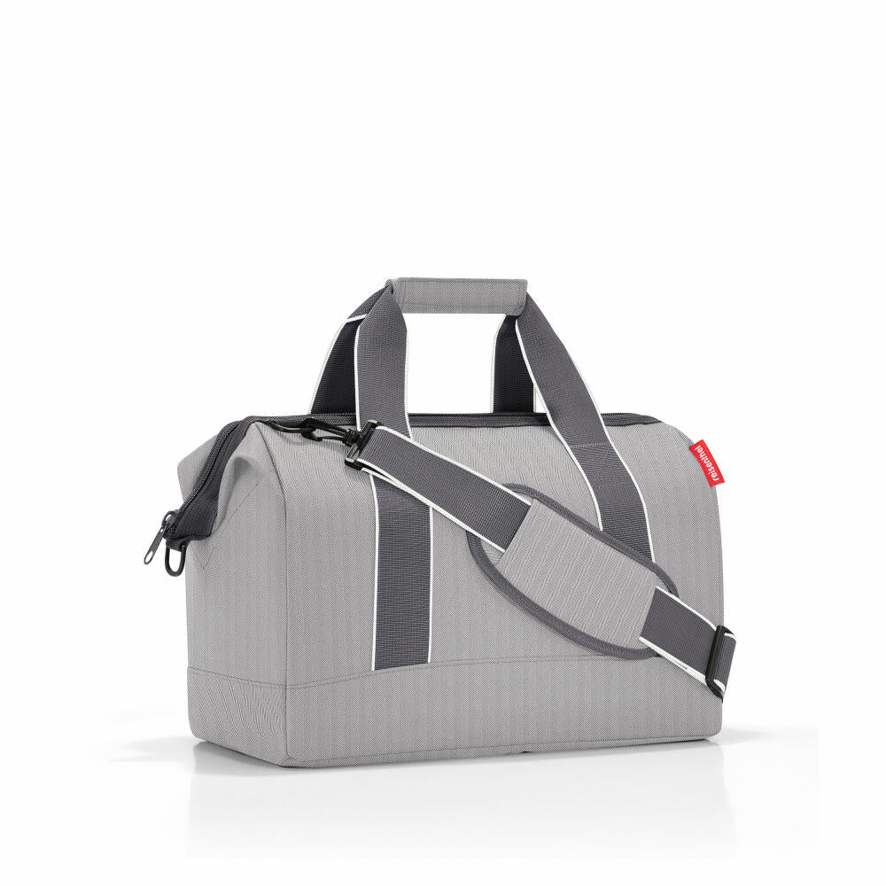 reisenthel allrounder M, Reisetasche, Sporttasche, Doktortasche, Tasche, Polyestergewebe, Herringbone Grey, 18 L, MS7074