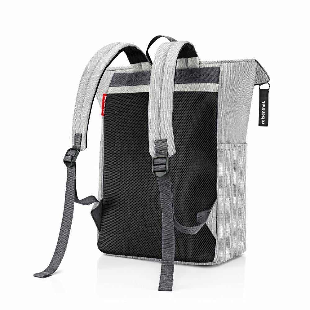 reisenthel rolltop backpack, Rolltop-Rucksack, Reisetasche, Herringbone Grey, 22 L, EK7074