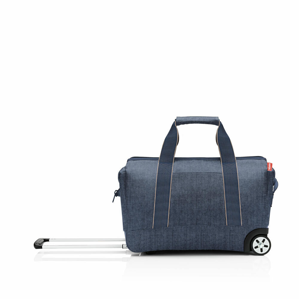 reisenthel allrounder trolley, Reisetasche, Rollkoffer, Koffer, Dokotortasche, Polyestergewebe, Herringbone Dark Blue, 30 L, MP4113