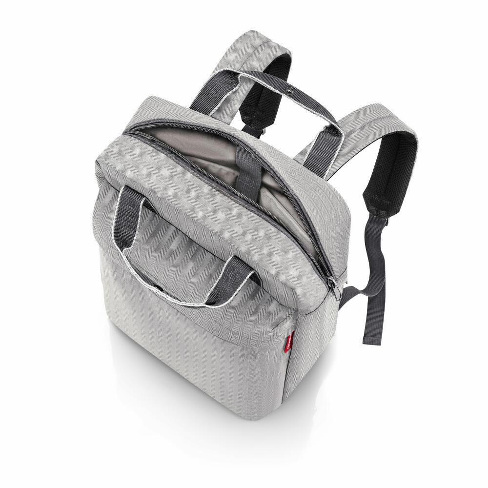 reisenthel allday backpack M, Rucksack, Freizeitrucksack, Tasche, Handgepäck, Herringbone Grey, 15 L, EJ7074