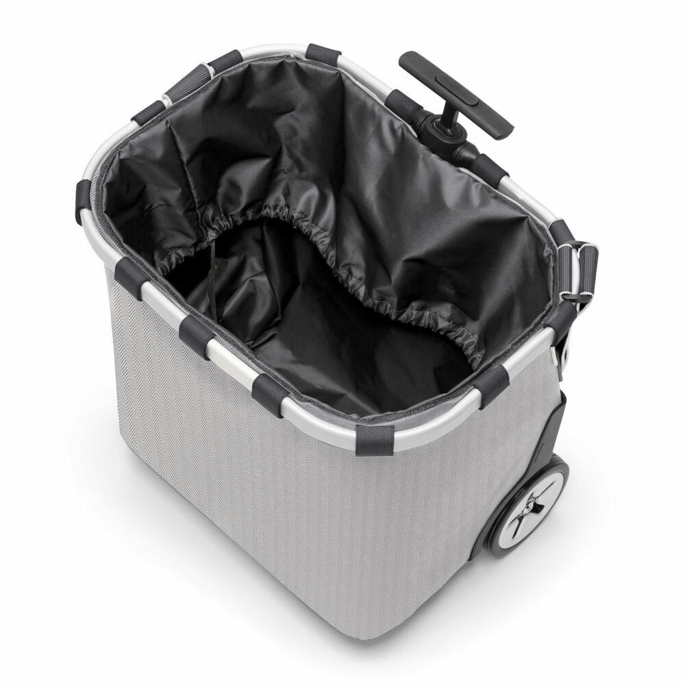 reisenthel carrycruiser, Einkaufstrolley, Einkaufskorb, Polyestergewebe, Herringbone Grey, 40 L, OE7074