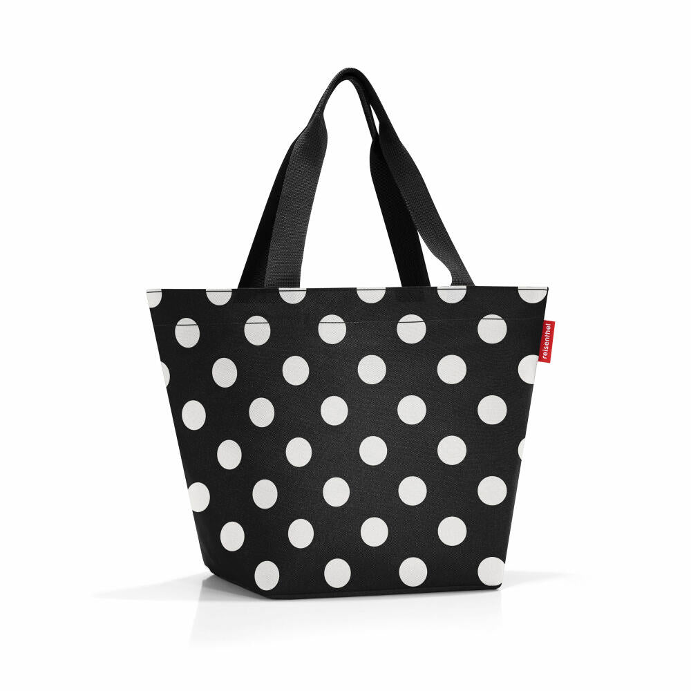 reisenthel shopper M, Einkaufstasche, Tragetasche, Tasche, Dots White, 15 L, ZS7073