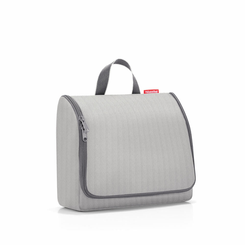 reisenthel toiletbag XL, Kulturbeutel, Kosmetiktasche, Kulturtasche, Herringbone Grey, 4 L, WO7074