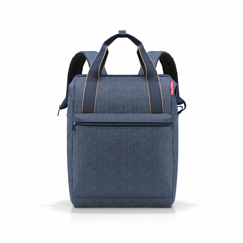 reisenthel allrounder R Large,, Rucksack, Tragetasche, Tasche, Polyestergewebe, Herringbone Dark Blue, 23 L, JS4113