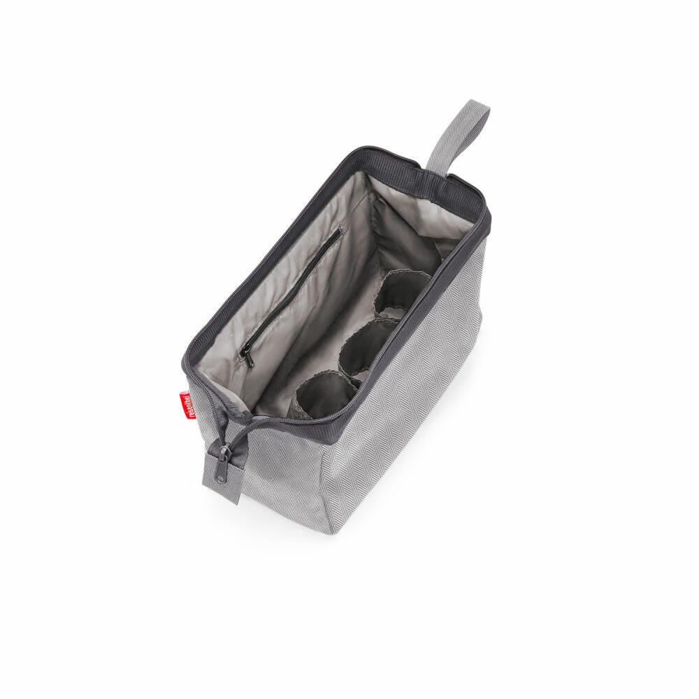 reisenthel travelcosmetic, Beautycase, Kulturtasche, Kulturbeutel, Kosmetiktasche, Herringbone Grey, 4 L, WC7074