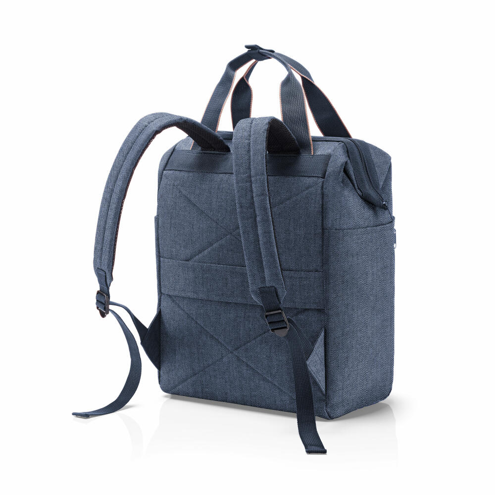 reisenthel allrounder R Large,, Rucksack, Tragetasche, Tasche, Polyestergewebe, Herringbone Dark Blue, 23 L, JS4113