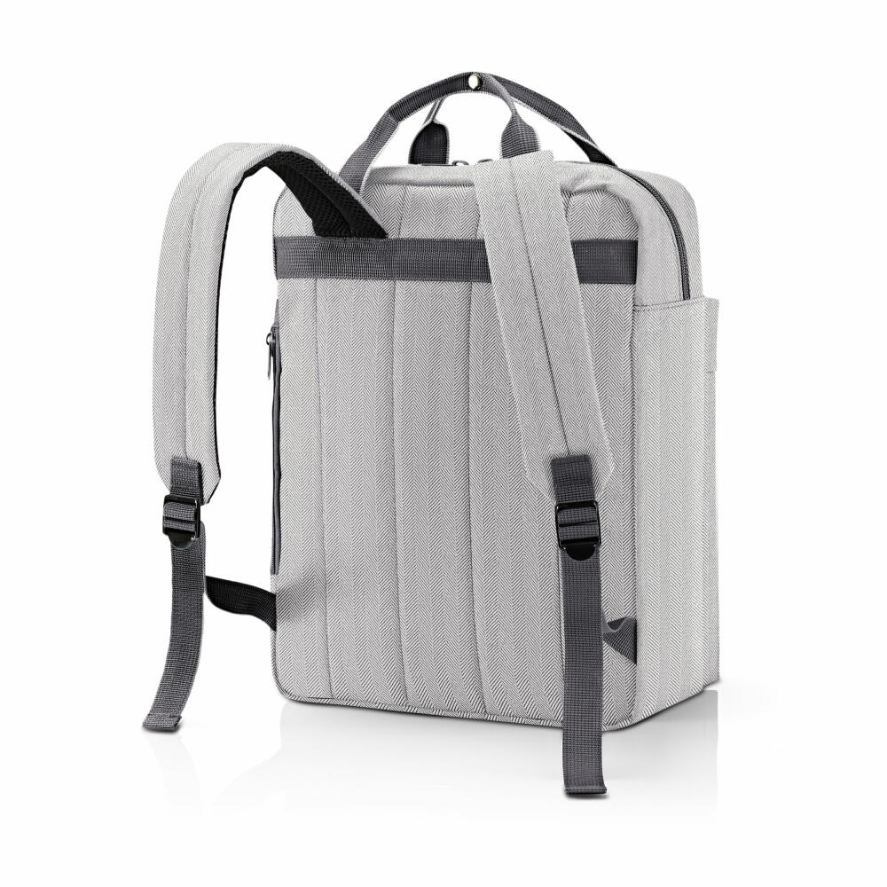 reisenthel allday backpack M, Rucksack, Freizeitrucksack, Tasche, Handgepäck, Herringbone Grey, 15 L, EJ7074