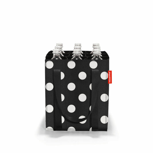 reisenthel bottlebag, für 9 Flaschen, Flaschentasche, Flaschenaufbewahrung, Dots White, ZJ7073