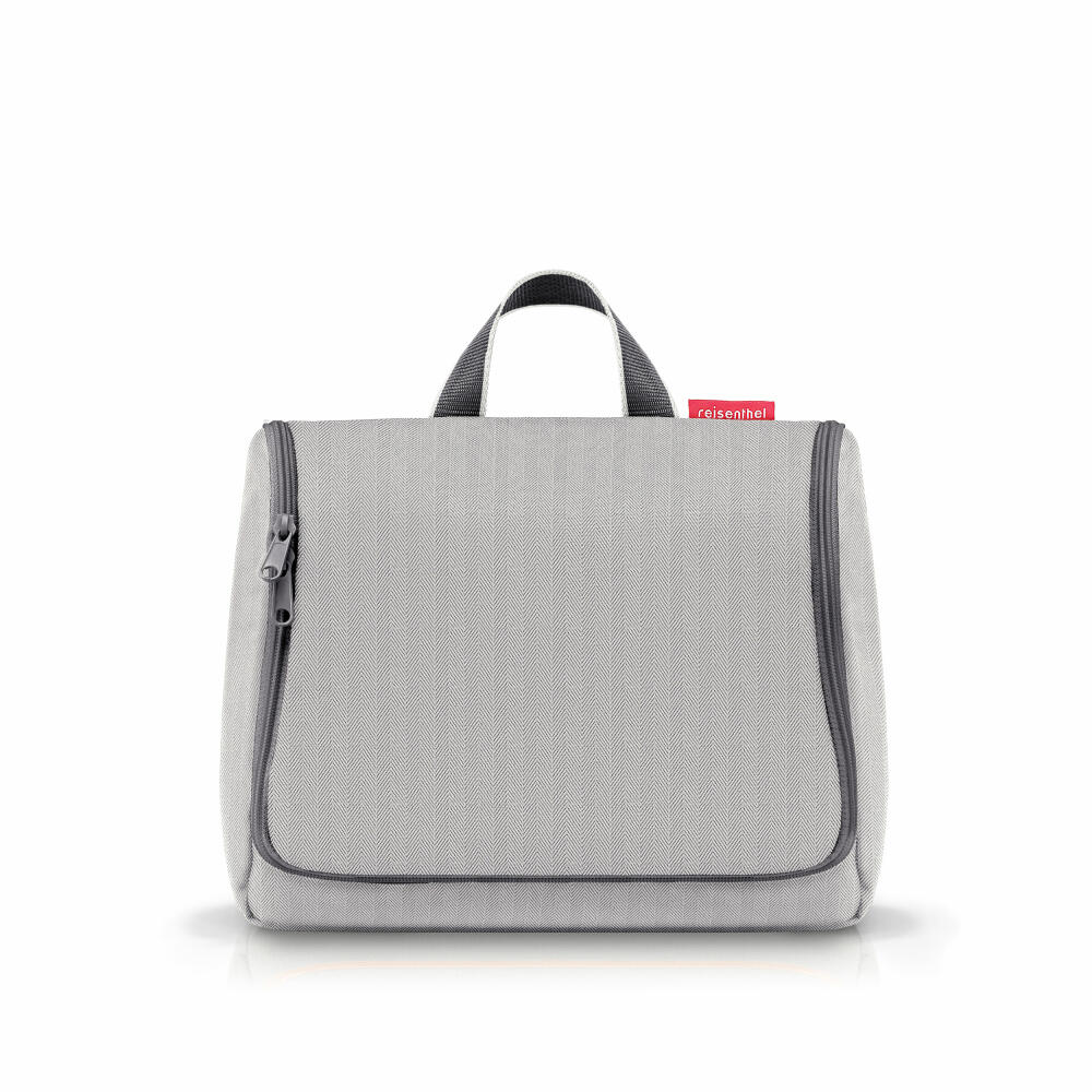 reisenthel toiletbag XL, Kulturbeutel, Kosmetiktasche, Kulturtasche, Herringbone Grey, 4 L, WO7074