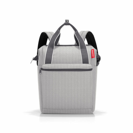 reisenthel allrounder R, Rucksack, Tragetasche, Tasche, Polyestergewebe, Herringbone Grey, 12 L, JR7074