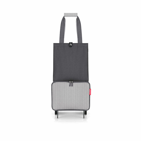 reisenthel foldabletrolley, Einkaufstrolley faltbar, Einkaufstasche, Herringbone Grey, 30 L, HK7074