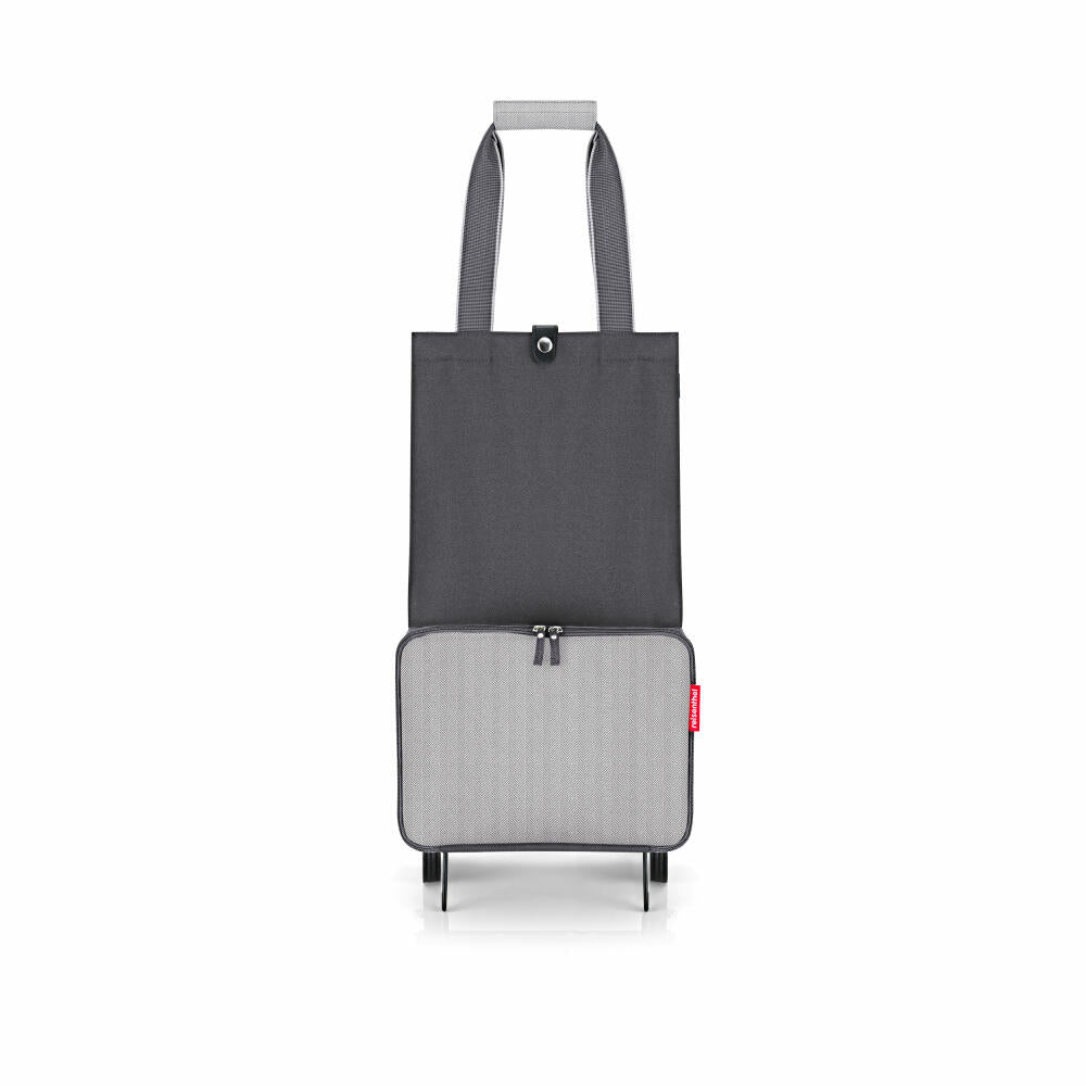 reisenthel foldabletrolley, Einkaufstrolley faltbar, Einkaufstasche, Herringbone Grey, 30 L, HK7074