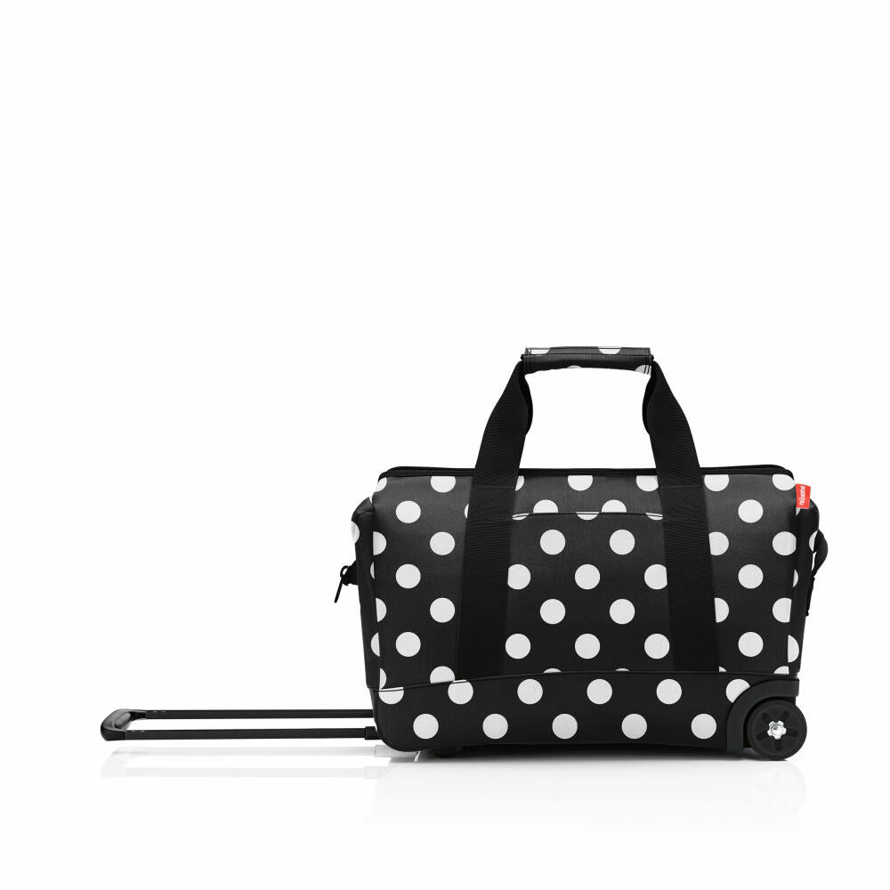 reisenthel allrounder trolley, Reisetasche, Rollkoffer, Koffer, Dokotortasche, Polyestergewebe, Frame Dots White, 30 L, MP7072