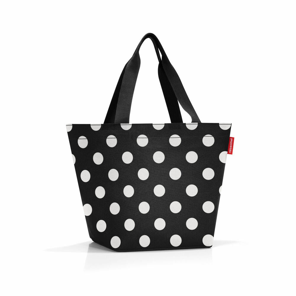 reisenthel shopper M, Einkaufstasche, Tragetasche, Tasche, Dots White, 15 L, ZS7073