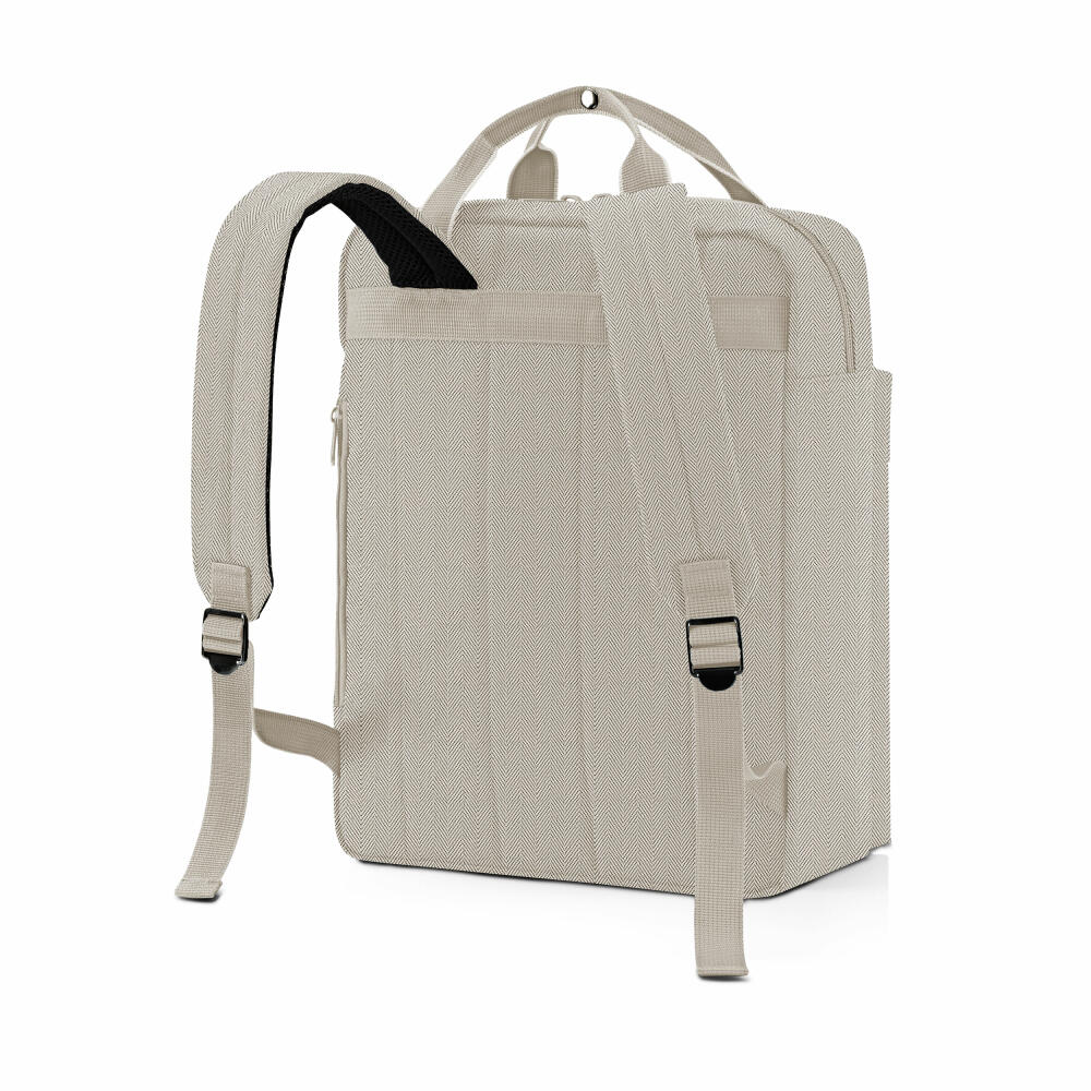 reisenthel allday backpack M, Rucksack, Freizeitrucksack, Tasche, Handgepäck, Herringbone Sand, 15 L, EJ6049