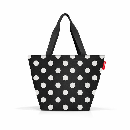 reisenthel shopper M, Einkaufstasche, Tragetasche, Tasche, Dots White, 15 L, ZS7073