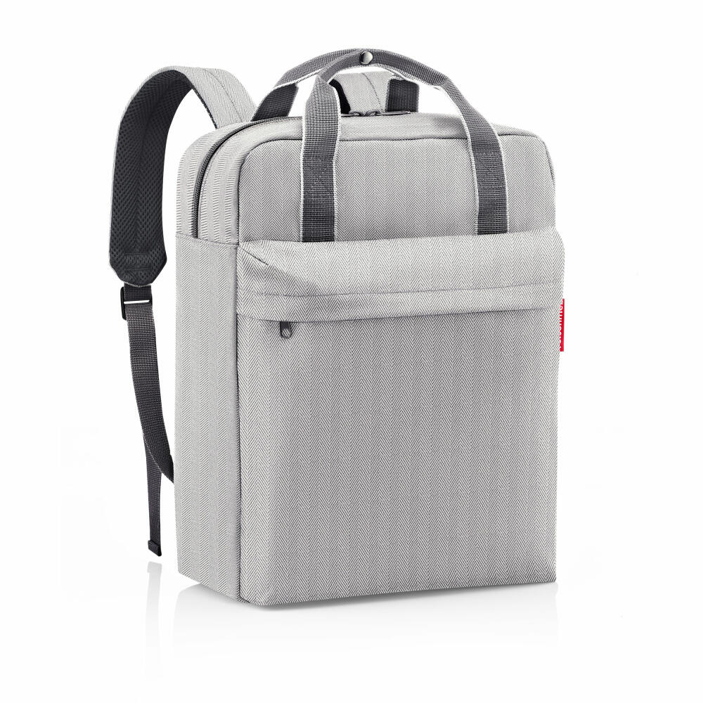 reisenthel allday backpack M, Rucksack, Freizeitrucksack, Tasche, Handgepäck, Herringbone Grey, 15 L, EJ7074