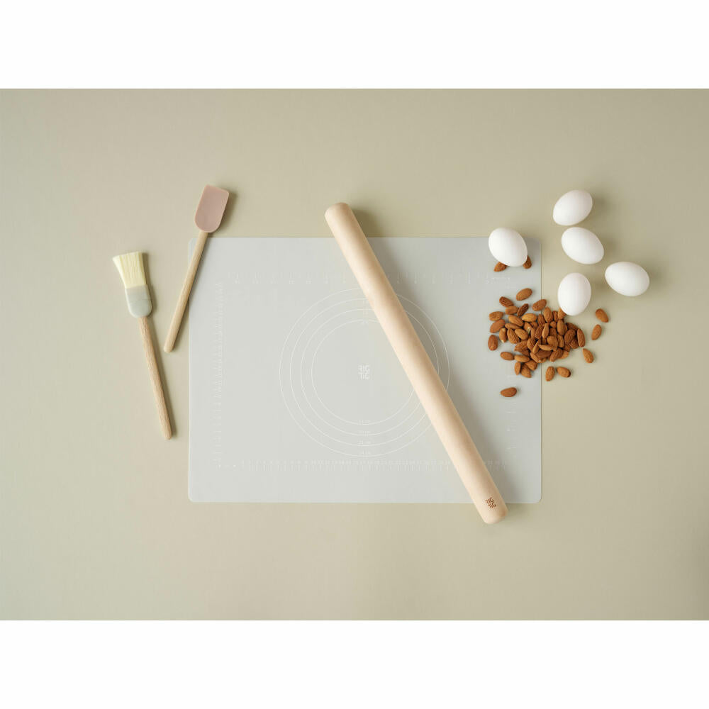 Rig-Tig rolling pin and baking mat Bake-It, baking mat, rolling pin, beech wood, silicone, grey / brown, Z00279