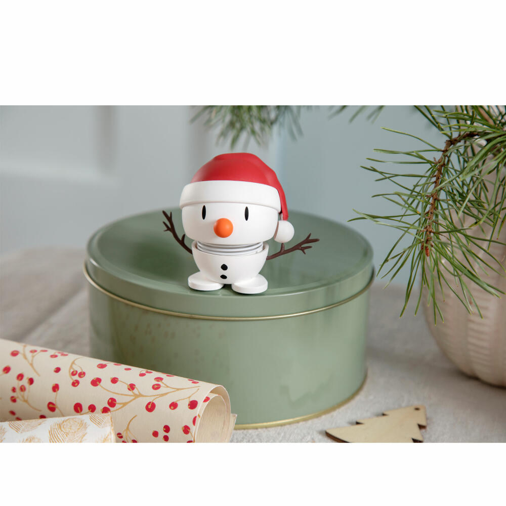 Hoptimist Dekofigur Soft Santa Snowman S White, Wackelfigur, ABS-Kunststoff, Stahl, Weiß, 6.9 cm, 33689