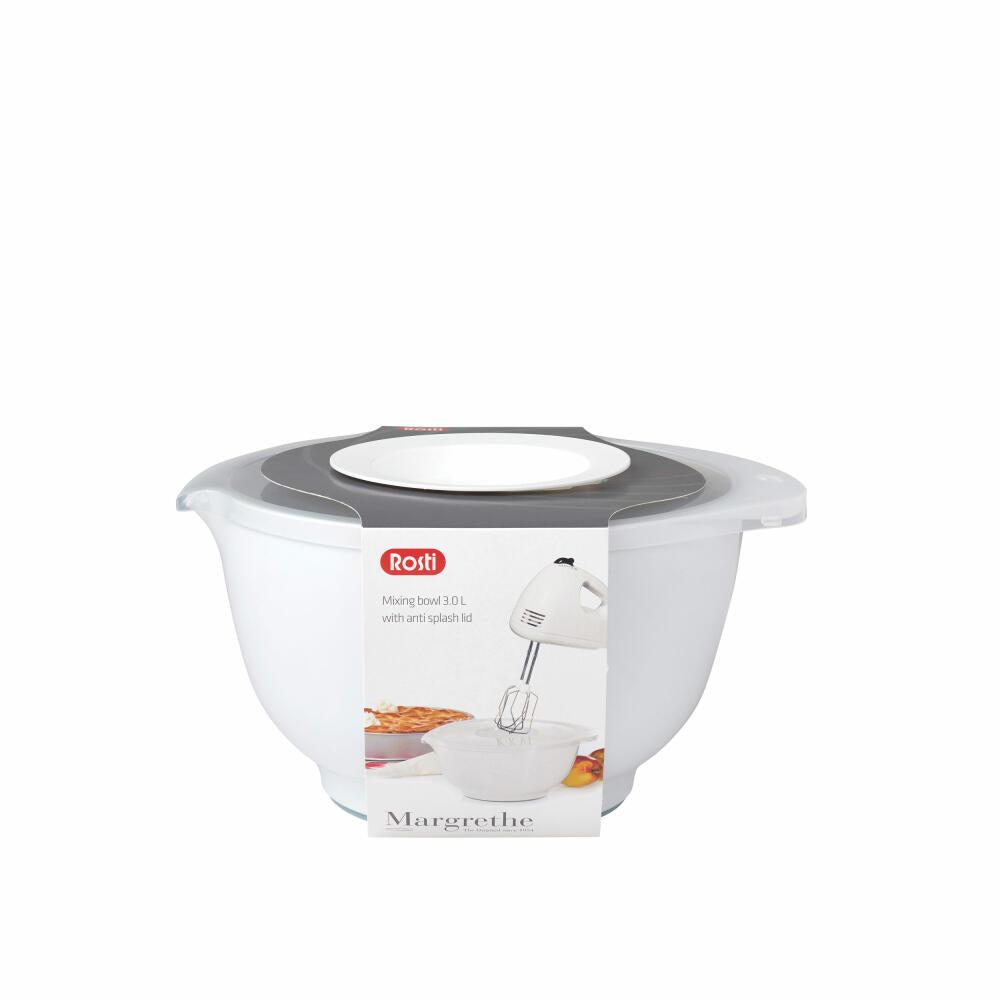 Rosti Bowl Margrethe New with splash guard lid, Durostima, White, 3 L, 29919