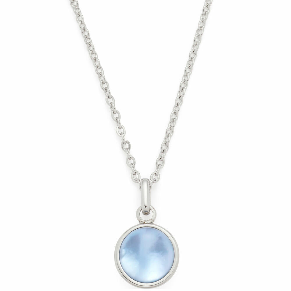 Leonardo Jewels Necklace 45 Bea grey blue, chain, jewelry chain, fashion jewelry, stainless steel, glass pearl, 024357