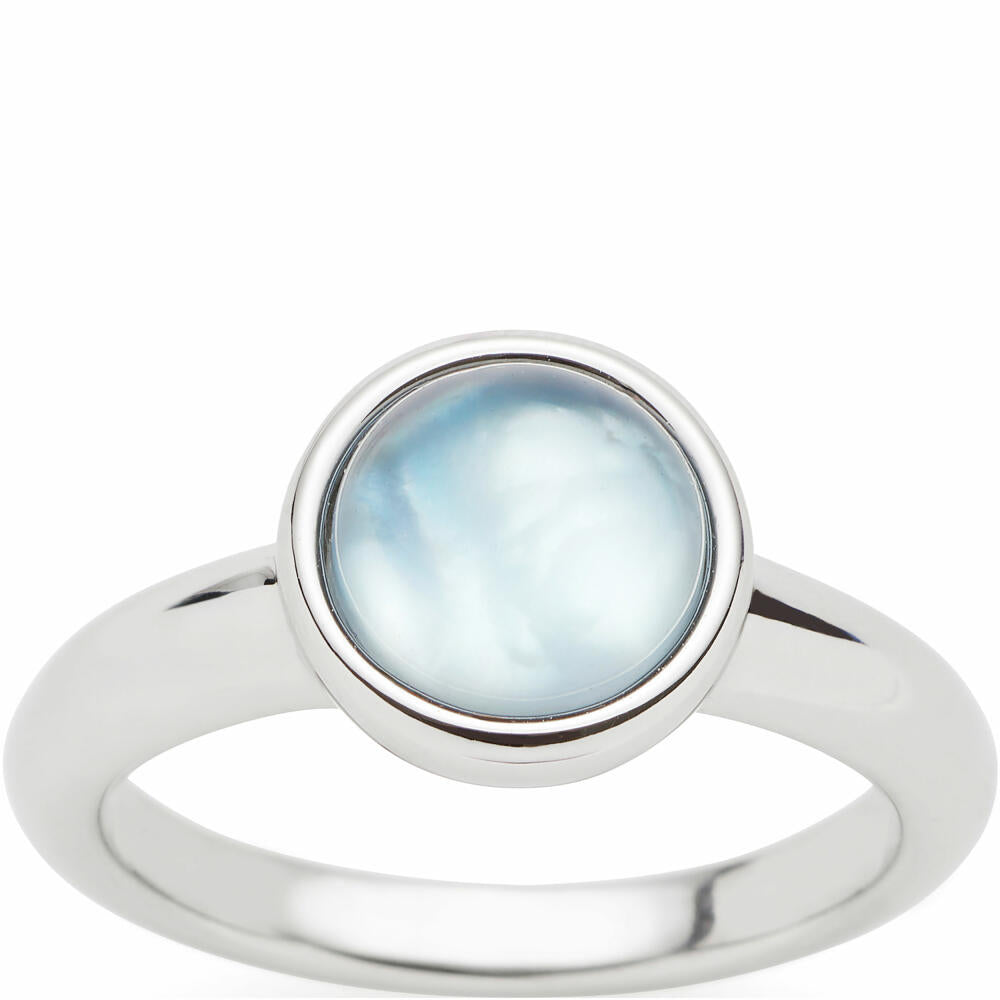 Leonardo Jewels Ring Bea grey blue, finger ring, finger jewelry, jewelry, size 18, stainless steel, glass pearl, 024360