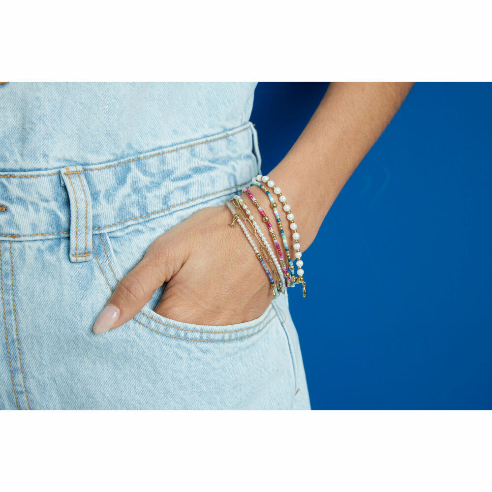 Leonardo Jewels Armband gold Babelli CIAO, Schmuckarmband, Armkette, Modeschmuck, Edelstahl IP gold, IP, Perlen, 024472