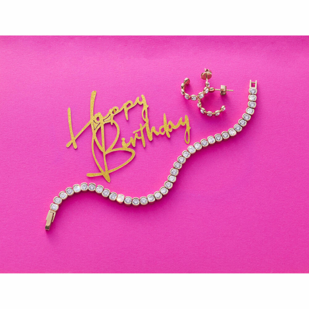 Leonardo Jewels Cremona gold earring, earring, jewelry, stainless steel IP gold, zirconia, 024339