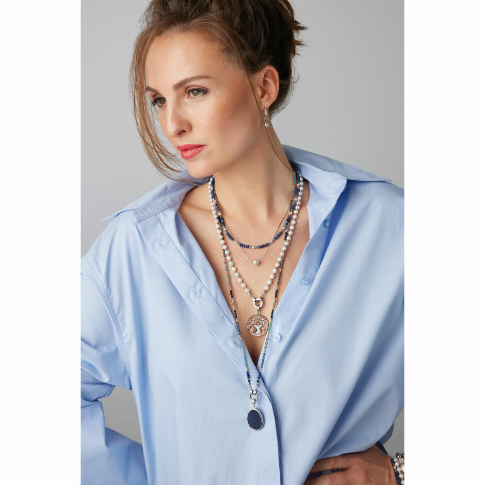 Leonardo Jewels Pendant Prilla Clip&amp;Mix, Jewelry Pendant, Necklace Pendant, Stainless Steel, Sodalite Stone, 024557