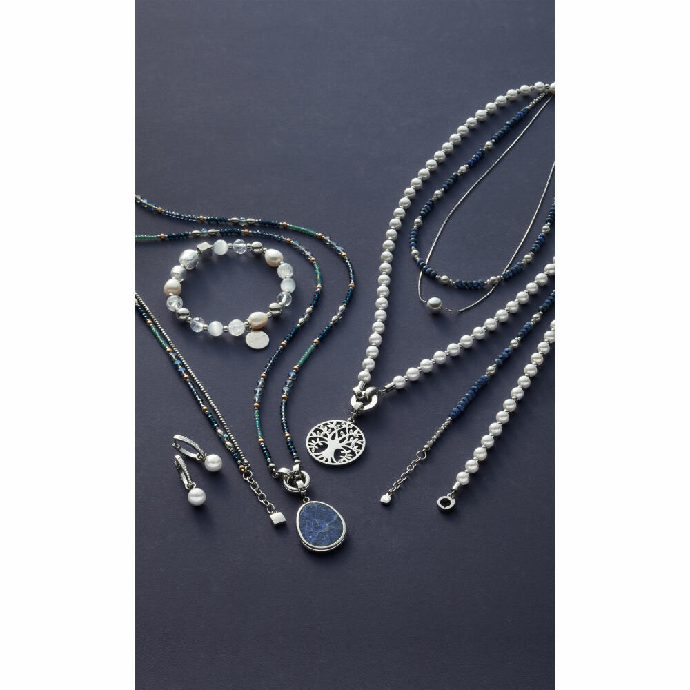 Leonardo Jewels Pendant Prilla Clip&amp;Mix, Jewelry Pendant, Necklace Pendant, Stainless Steel, Sodalite Stone, 024557