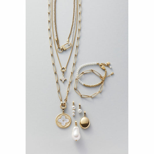 Leonardo Jewels Anhänger gold Boa Clip&Mix, Schmuckanhänger, Kettenanhänger, Edelstahl, Perle, 024424