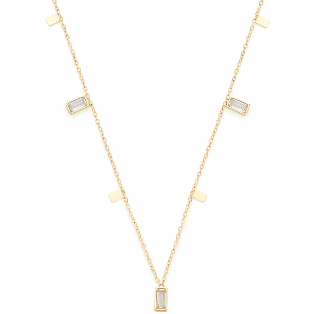 Leonardo Jewels Necklace 42 gold Liora CIAO, chain, jewelry chain, fashion jewelry, stainless steel IP gold, glass stones, 024458