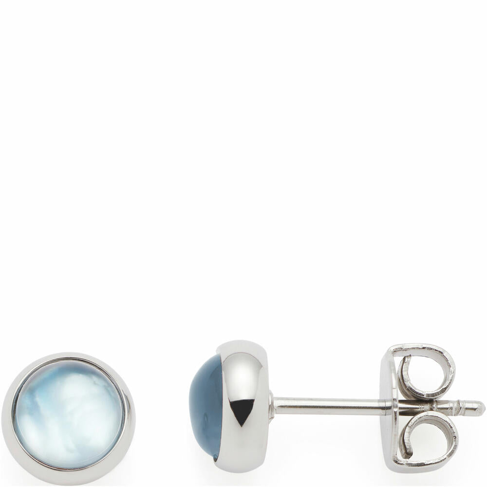 Leonardo Jewels ear studs Bea grey blue, earring, ear jewellery, jewellery, stainless steel, glass pearl, 024358