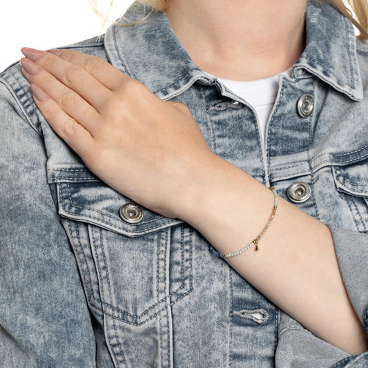 Leonardo Jewels Armband gold Babelli CIAO, Schmuckarmband, Armkette, Modeschmuck, Edelstahl IP gold, IP, Perlen, 024472