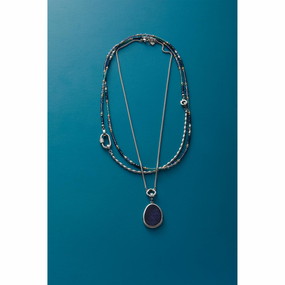 Leonardo Jewels Pendant Prilla Clip&amp;Mix, Jewelry Pendant, Necklace Pendant, Stainless Steel, Sodalite Stone, 024557