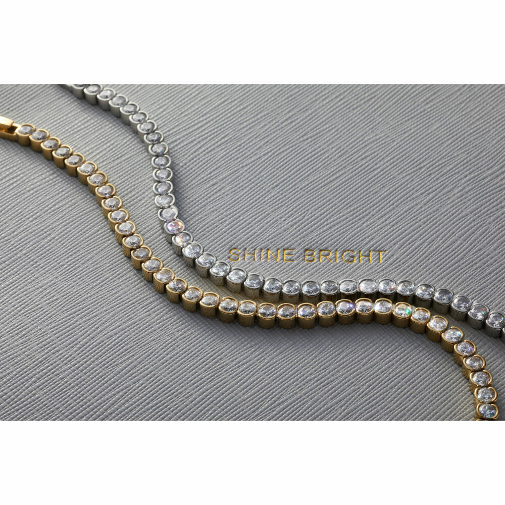 Leonardo Jewels Armband Cremona, Schmuckarmband, Armkette, Modeschmuck, Edelstahl, Zirkonia, 024336