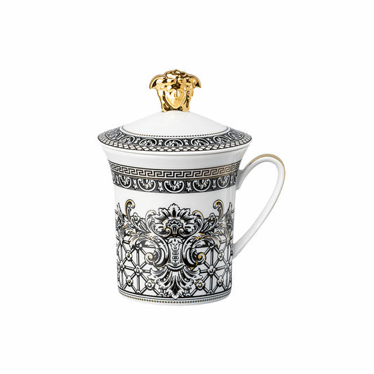 Rosenthal Versace Becher mit Deckel 30 Years Collection Marqueterie, Porzellan, 350 ml, 19315-409618-28700