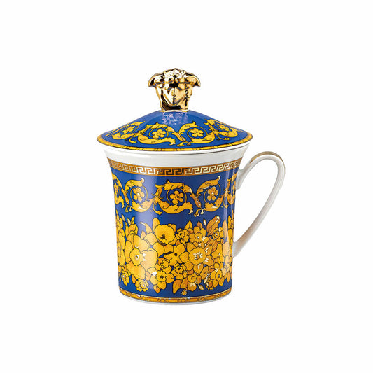 Rosenthal Versace Becher mit Deckel 30 Years Collection Floralia Blue, Porzellan, 350 ml, 19315-409976-28700