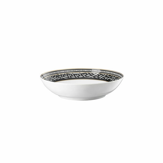 Rosenthal Versace Suppenteller La Greca Signature Black, Porzellan, 22 cm, 19335-403765-10322