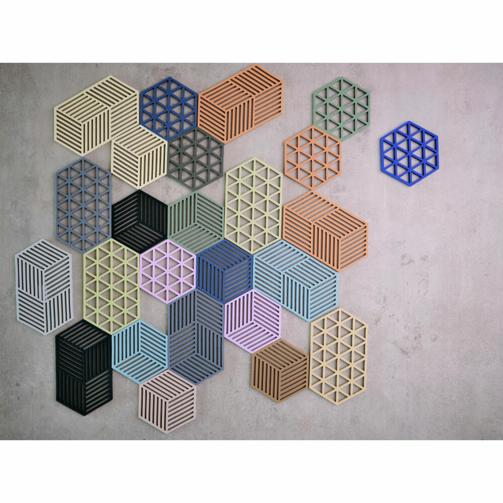 Zone Denmark Coaster Hexagon Warm Grey, Silicone, Grey, 24 cm, 31612