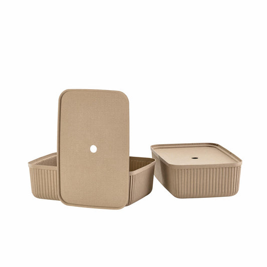 Zone Denmark Aufbewahrungsbox Pulp Natural Brown 2er Set, Papiermasse, Braun, 48 x 32 cm, 31776