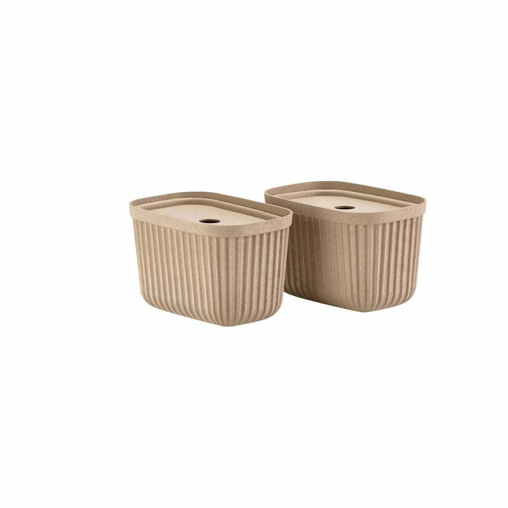 Zone Denmark Storage Box Pulp Natural Brown Set of 2, Paper Pulp, Brown, 23 x 15 cm, 31766