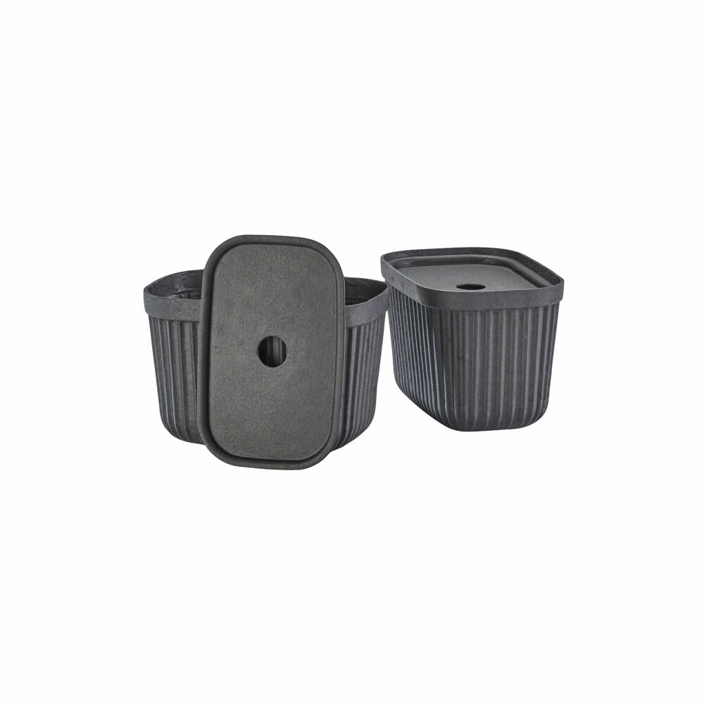 Zone Denmark Storage Box Pulp Black Set of 2, Plant Mass, Black, 23 x 15 cm, 31770