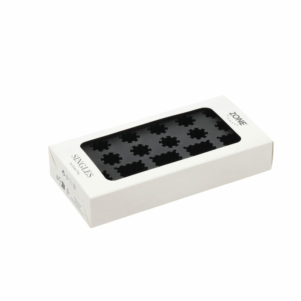 Zone Denmark Ice Cube Tray Singles Black, Silicone, Black, 22 x 11 cm, 31764