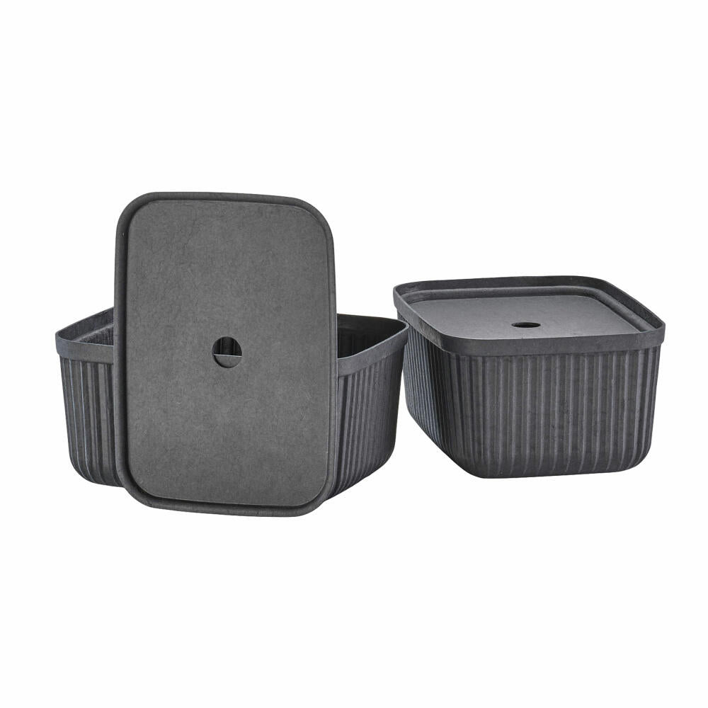 Zone Denmark Storage Box Pulp Black Set of 2, Plant Mass, Black, 32 x 23 cm, 31775